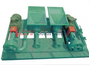 Tandem jet mud mixer