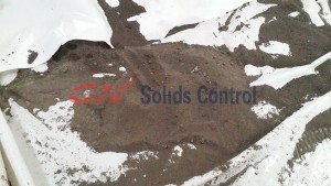 dry solids discharged from vertical cuttings dryer